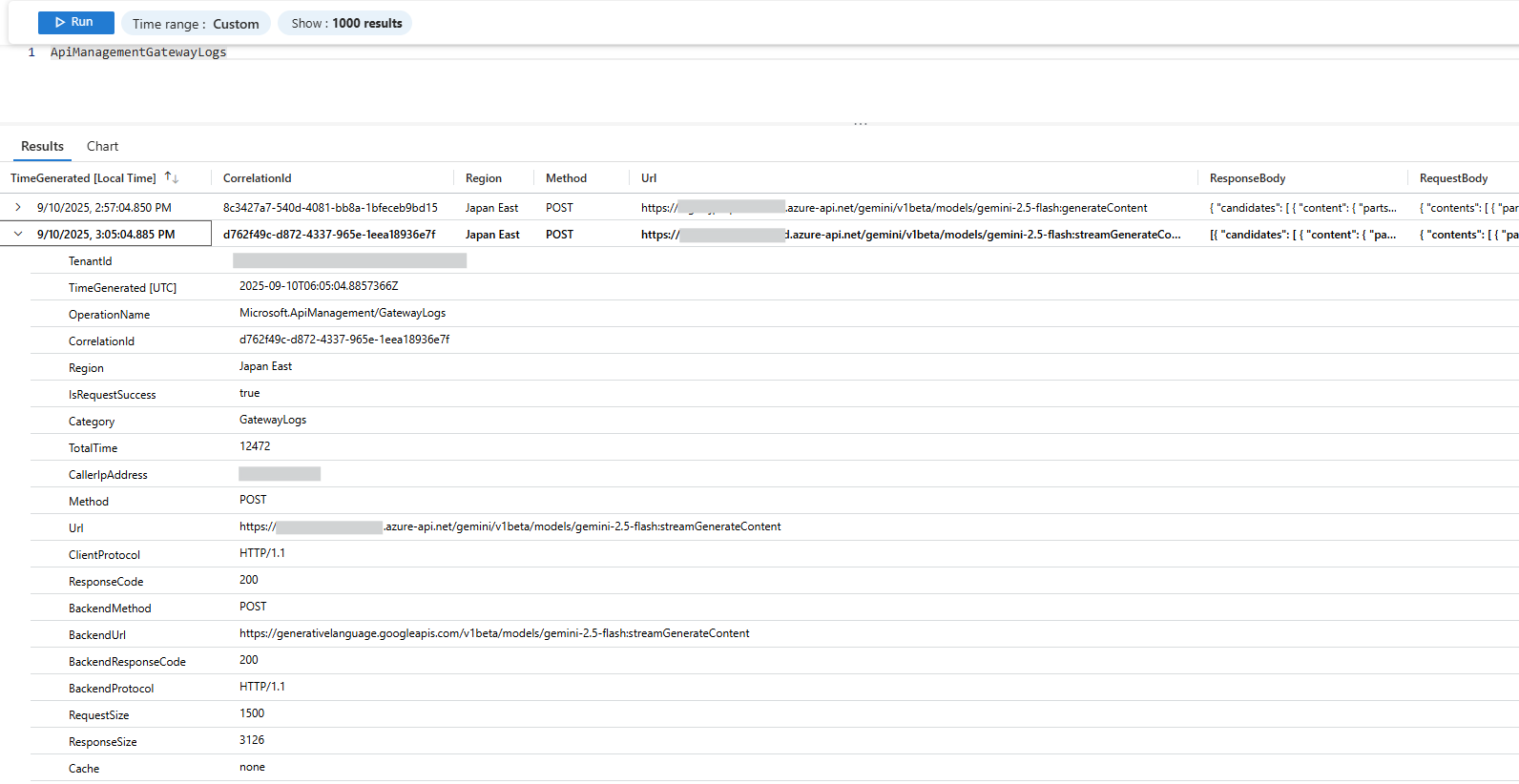 Azure API Managementの背後に配置した生成AIサービスのログを取得